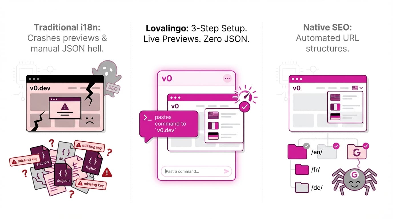 How to Translate v0 Websites: The Complete 2026 Guide — Lovalingo use case