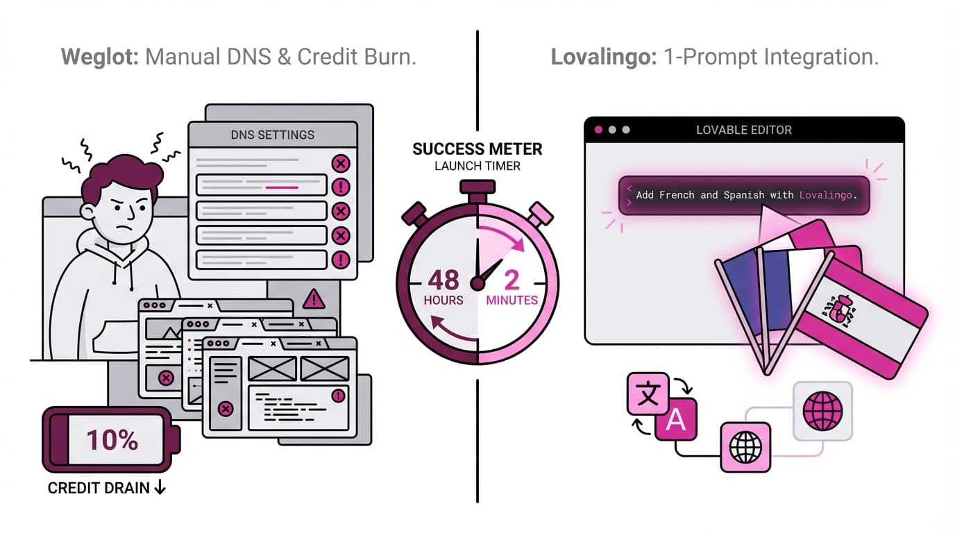 Weglot vs Lovalingo for Lovable Integration/Setup — Lovalingo use case