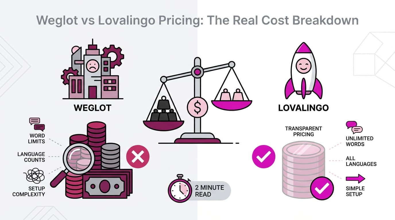 Weglot vs Lovalingo for React & Lovable Websites: Pricing Comparison 2026 — Lovalingo use case