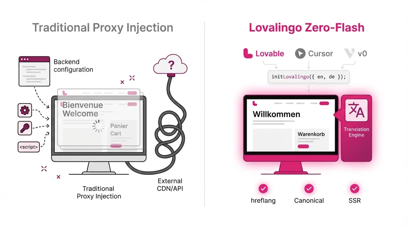 Weglot and Lokalise Alternatives: Why You Need Lovalingo Zero-Flash for React Websites/Apps — Lovalingo use case