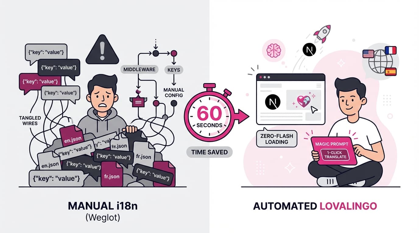 Next.js App Router i18n: Zero-Config Setup in 60 Seconds — Lovalingo use case